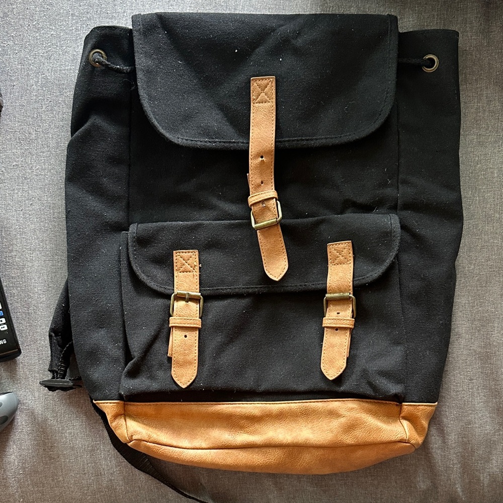 Stylish Black and Tan DSW Backpack